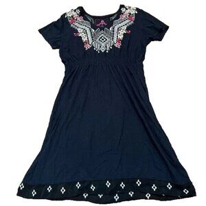 Women's Johnny Was Floral Embroidered Cotton Mini Dress Size Small